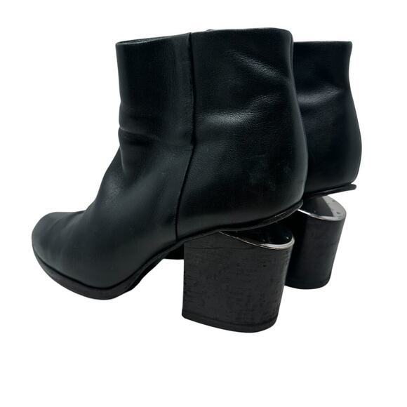 Alexander Wang Gabi Ankle Booties Leather Cut Out Heel Black Size 38.5 US 8.5 - Picture 6 of 12